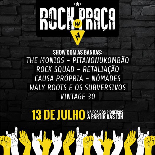 1º Rock na Praça terá apresentação de oito bandas, em Paranavaí