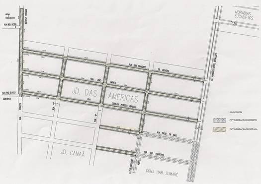 O mapa mostra com precisão as nove ruas que serão contempladas, em Paranavaí