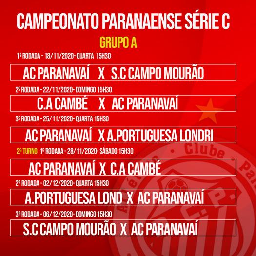Definida a tabela de jogos do Campeonato Paranaense série C