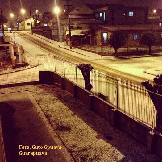 Neve em Guarapuava, Centro-Sul do Paraná