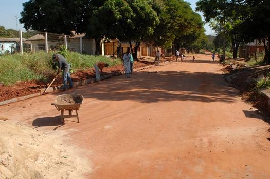 Obras de pavimentação no Jardim Morumbi