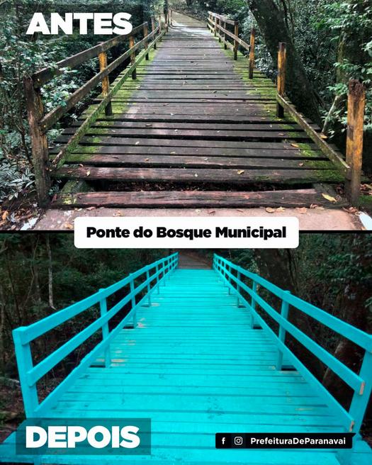 Secretaria de Meio Ambiente recupera ponte e revitaliza trilhas do Bosque Municipal, em Paranavaí