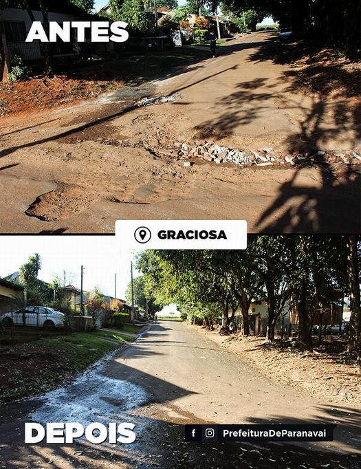 Recuperação do asfalto em Graciosa, em Paranavaí